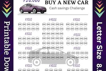 Reto de ahorro en efectivo para autos nuevos Imprimible para la ...