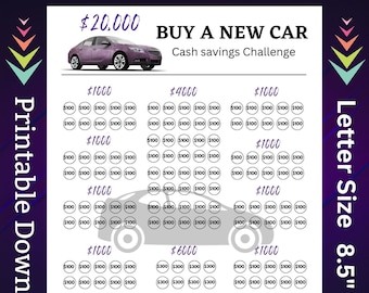 Reto de ahorro en efectivo para autos nuevos Imprimible para la ...